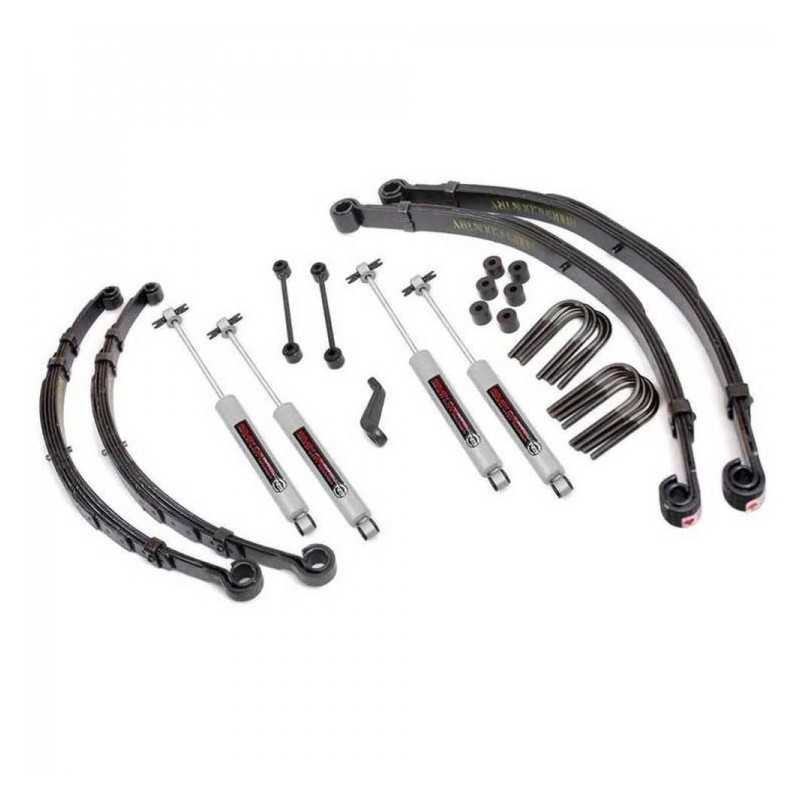 Kit suspension +4" amortisseurs Rough Country Jeep CJ 76-81