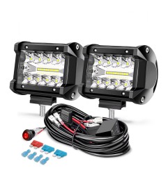 Phare à led carré 60W éclairage Jeep Offroad 3101.08