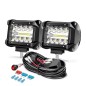 Phare led additionels carré 60W éclairage Jeep Offroad