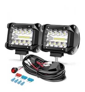 Phare à led carré 60W éclairage Jeep Offroad 3101.08