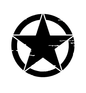 Autocollant étoile US Army 45 cm Noir ou Blanc (Jeep décoration) 71807397