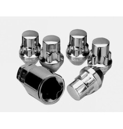 Ecrou de roue antivol 1/2 (x5) Chromé Jeep CJ5 CJ7 Wrangler YJ TJ JK Cherokee XJ KJ & grand ZJ WJ JAN812B