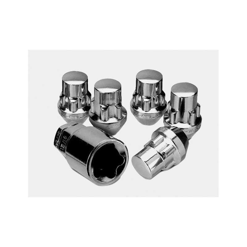 Ecrou de roue antivol 1/2 (x5) Chromé Jeep CJ5 CJ7 Wrangler YJ TJ JK Cherokee XJ KJ & grand ZJ WJ