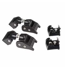 Jeu de 2 attaches capots renforcées en alu noire pour JEEP WRANGLER JK de 2007 à 2018. 11210.11