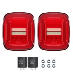 Feux arrière LED rouges sans éclairage de plaque – Jeep Wrangler TJ 1997-2006