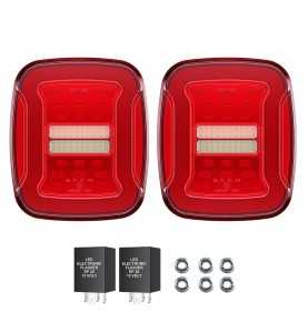 Feux arrière LED rouges sans éclairage de plaque – Jeep Wrangler TJ 1997-2006
