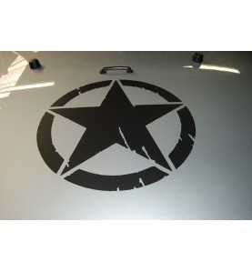 Autocollant étoile US Army noir (disponible en blanc sur demande), diamètre 45 cm.