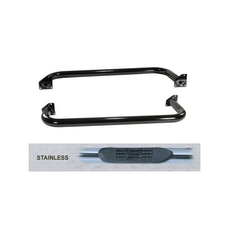 Protection latérale marche pied inox JEEP Wrangler YJ