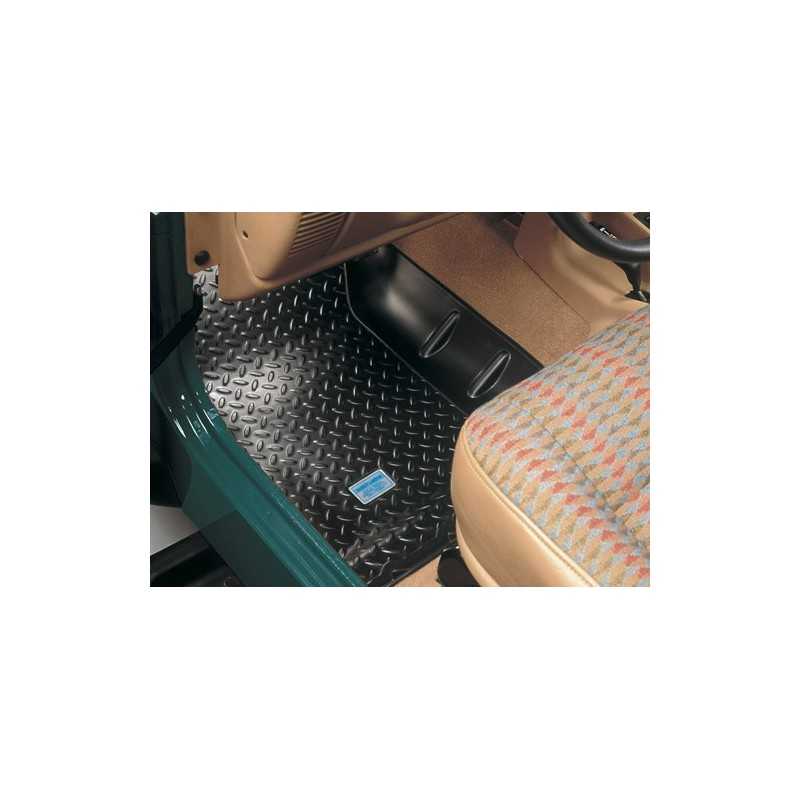 Tapis de sol avant caoutchouté noir Jeep Wrangler YJ 87-95 Tapis de sol avant caoutchouté noir Jeep Wrangler YJ 87-95