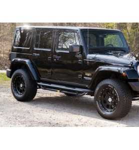 Marche pied de protection de flanc noir Smittybilt 4 portes Jeep Wrangler JK 2007 à 2018 SB76634 / 1534.39