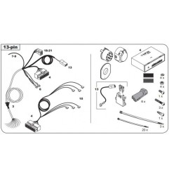 Faisceau universel 13 broches à induction + boitier électronique Jeep wrangler JL 2018 &+