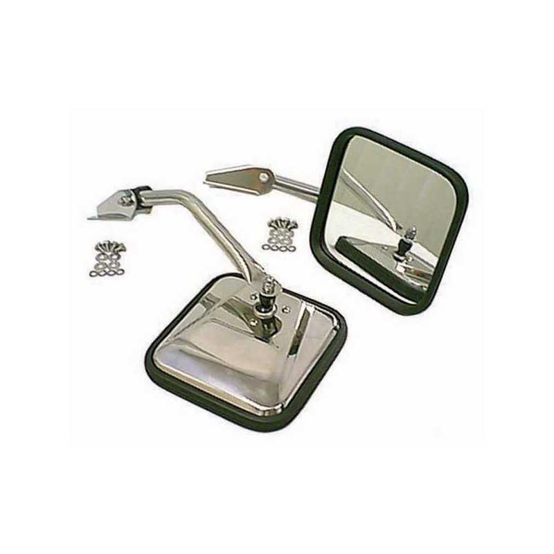 Rétroviseur extérieur inox Jeep CJ CJ5 CJ7 Wrangler YJ 72-96
