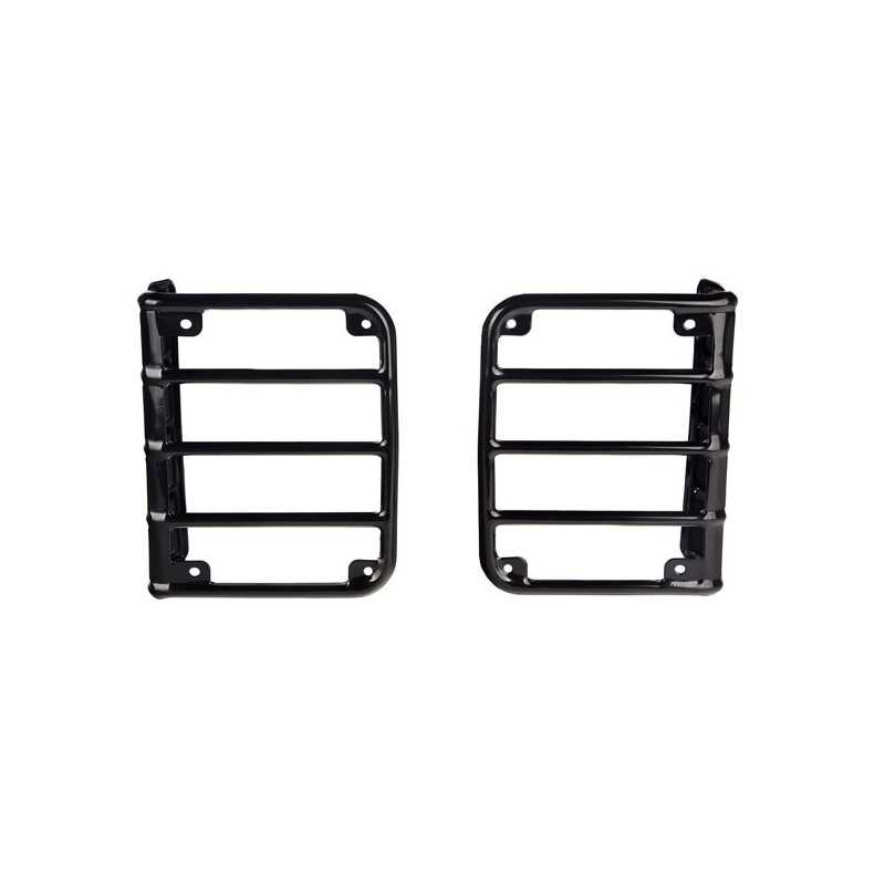 Grille protection feux arrière noir brillant Jeep Wrangler JK