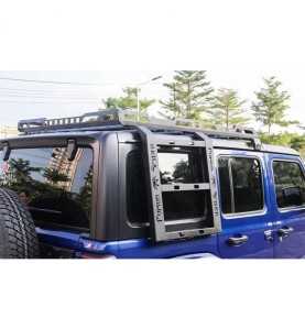 Galerie de toit Poison Spyder avec avec échelle pour Jeep Wrangler JL 4 portes & Jeep Wrangler Hybride 4xe. 0931.26